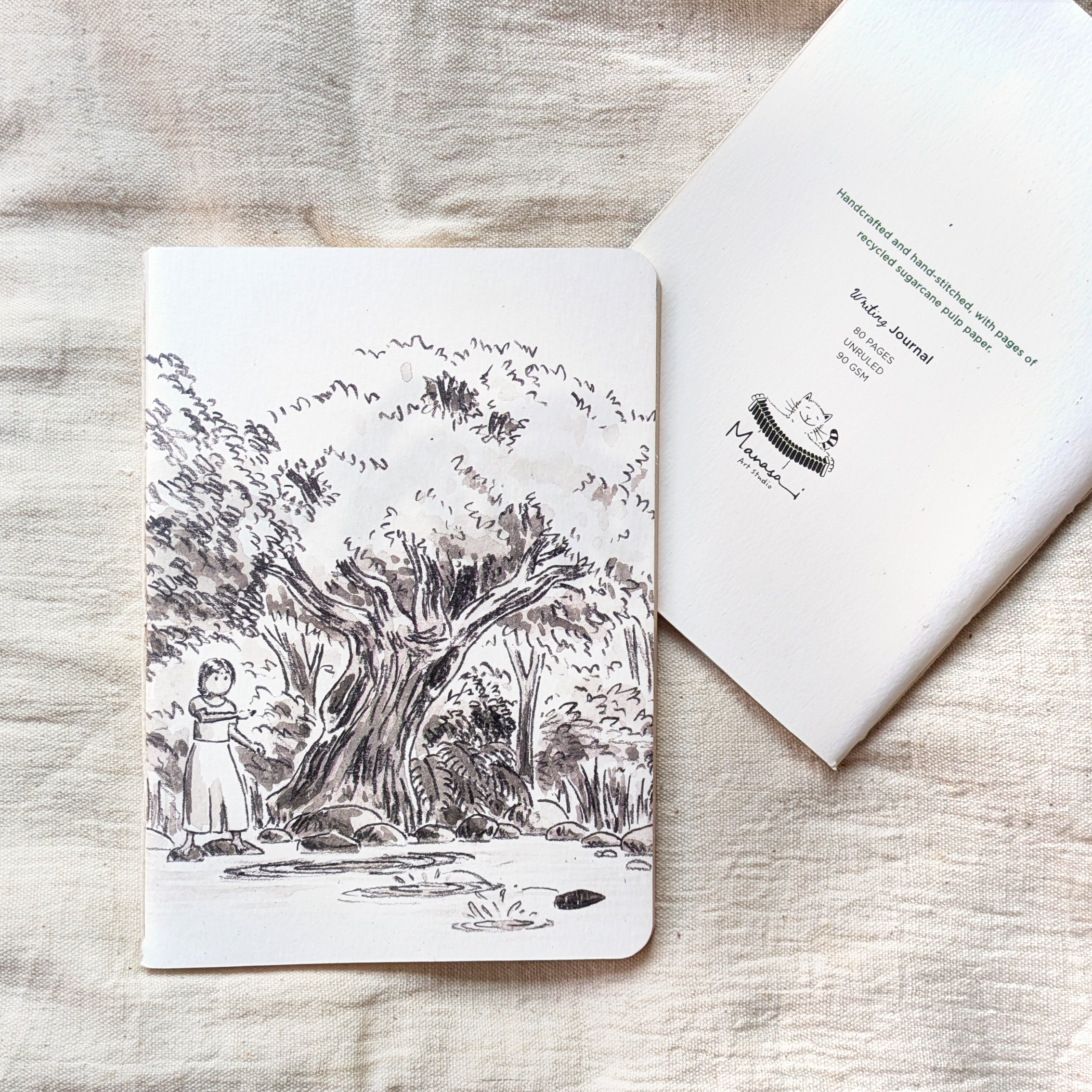 Girl in the Jungle | Handstitched Notebook