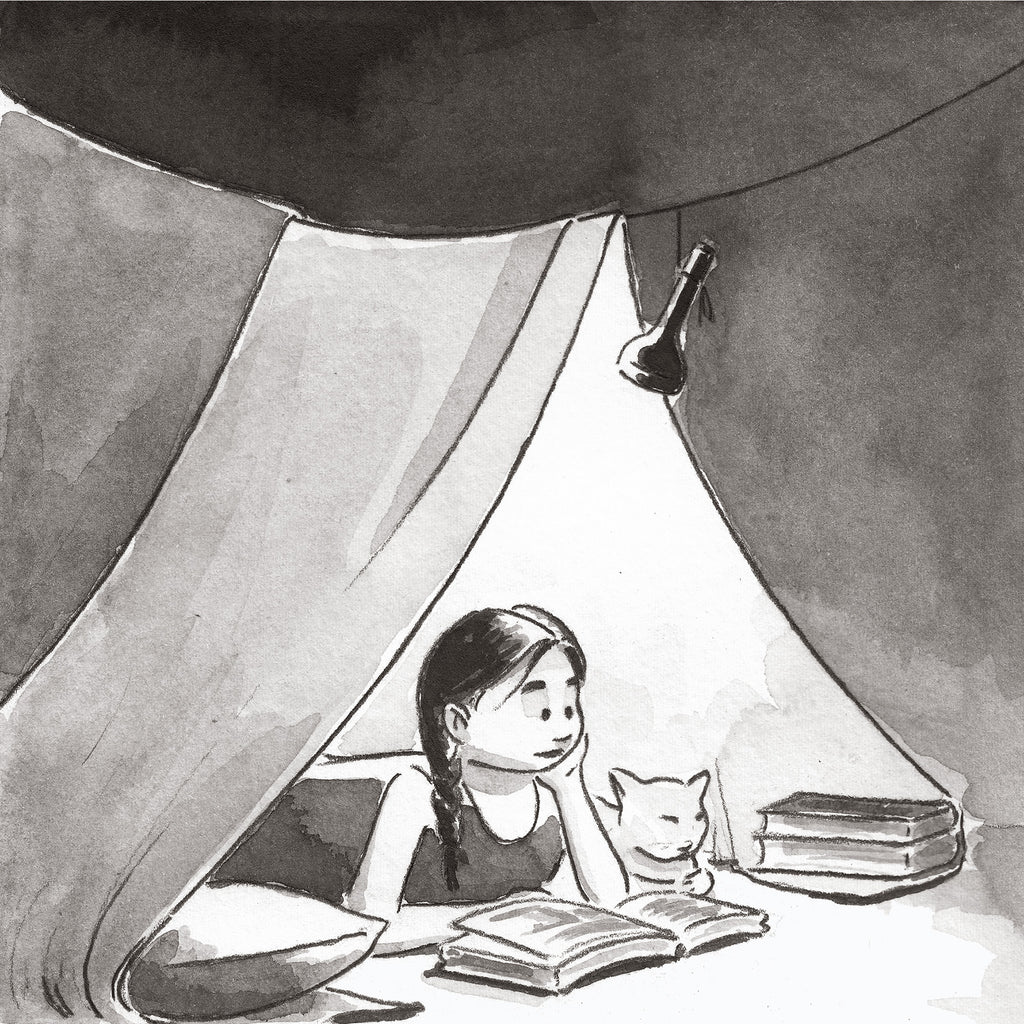 Cat and the Girl | Art Print