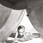 Cat and the Girl | Art Print