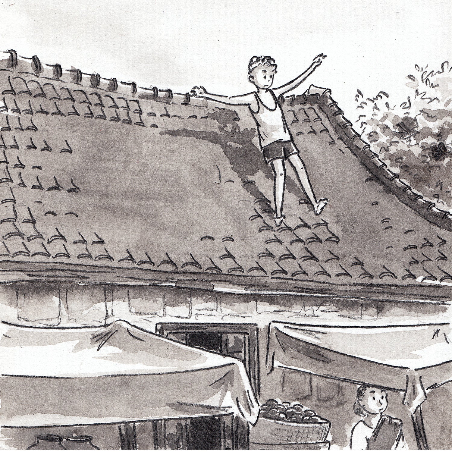 Boy on the Roof | Art Print