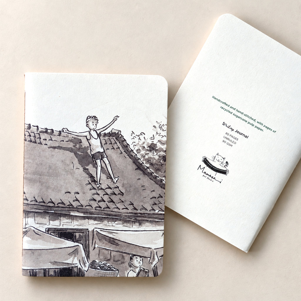 Boy on the Roof | Handstitched Notebook