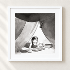 Cat and the Girl | Art Print