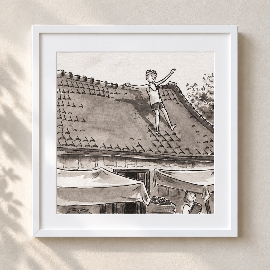 Boy on the Roof | Art Print