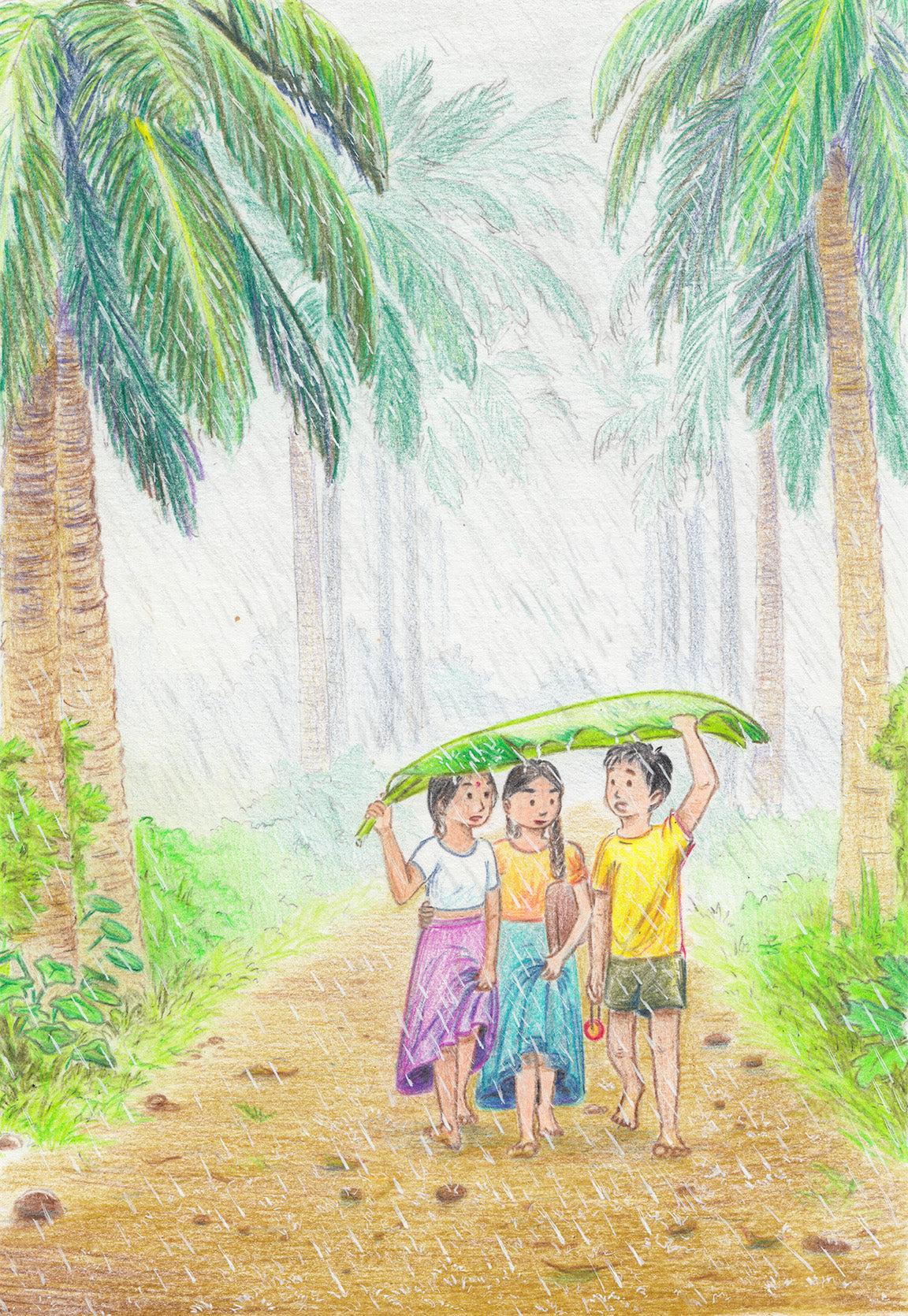 Under the Banana Leaf | Art Print